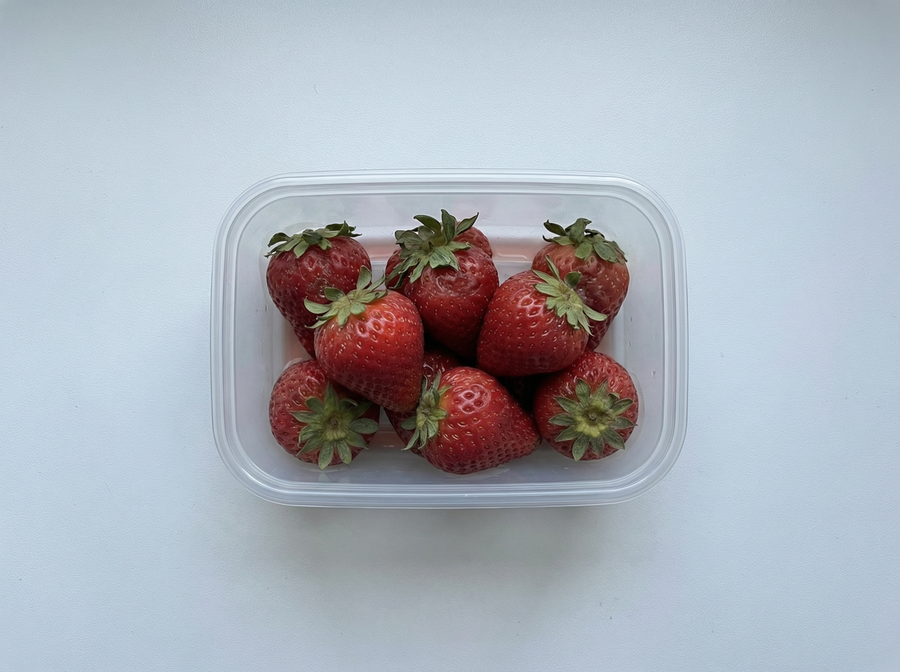 通常保存 3日後 — 鮮度が低下したいちご