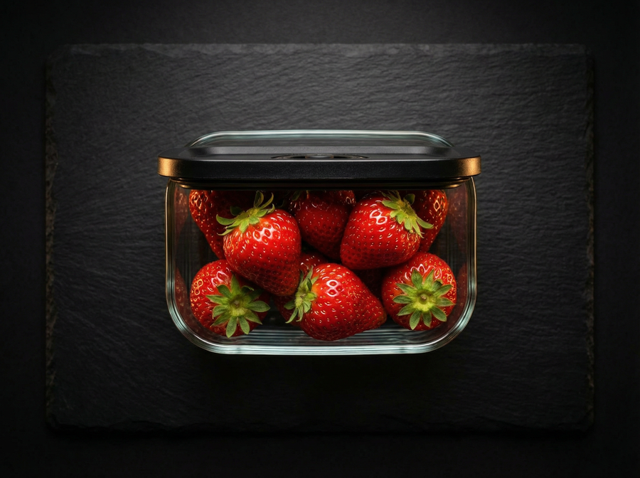 STOQ真空保存 5日後 — 鮮度をキープしたいちご